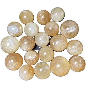 Wholesale Healing Sphere Natural Yellow Calcite 3cm Small Crystal Ball For Decoration And Collection