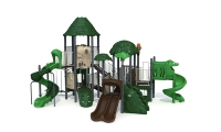 Speelplaats Boomhut Met Plastic Glijbanen Buiten Spelen Set Kinderen Lldpe Speeltoestellen