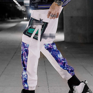 Pantalones de chándal reflectantes de poliéster para hombre de nuevo diseño, ropa informal estilo Hip Hop, pantalones con bolsillos a la moda, pantalones <span class=keywords><strong>Cargo</strong></span> - Product Image 3