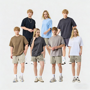 High Quality Men's Garment Dyed <b>Hip</b> Hop 100% Cotton Breathable Solid Color O-Neck Short Sleeve T-Shirt - Product Image 1