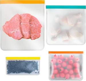 Huamaohengchun - Juego de 12 Bolsas Reutilizables para Almacenamiento de Alimentos, Clásicas, de PE, a Prueba de Fugas, Aptas para Congelador, Libres de BPA (4 Tamaños), para el Hogar y Camping - Product Image 4