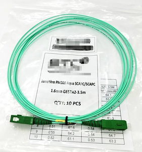 Câble de raccordement en fibre optique 1,6 mm SC FTTH WiFi disponible en longueurs de 1,5 m, 2 m, 3 m, 3,5 m, 4 m, vert aqua, blanc, jarretière optique G657A2 - Product Image 1