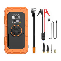 Démarreur de voiture haute capacité 8000 mAh 12 V, alimentation de secours, unité intégrée avec pompe à air, pompe à air 2-en-1 avec pince intelligente
