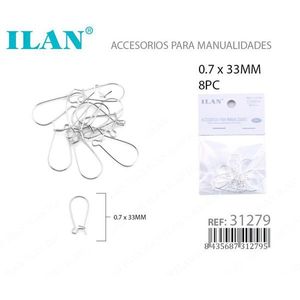 Orecchini Ilan color argento 0,7x33 mm Accessori artigianali per la creazione di gioielli - Product Image 3