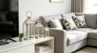 Lanterne en verre en acier inoxydable, porte-bougie décoratif, compatible avec les lumières LED pour mariage, patio, décoration de la maison