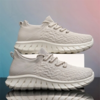 Chaussures de sport légères en tricot pour hommes |   Chaussures de marche respirantes à enfiler |   Chaussures décontractées confortables et antidérapantes pour un usage quotidien