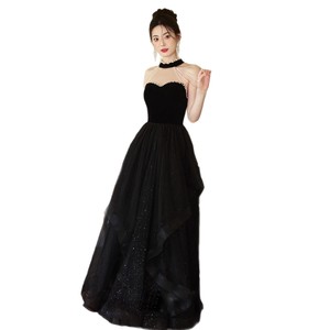 Black Ball Gown Sweetheart Neckline Empire Waist Pearl Detail Evening Dress For Banquets And Ceremonies - Product Image 5