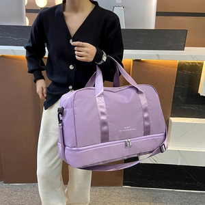 Travel Waterproof Duffel Gym Tote Bag Carry on Overnight for Women with Trolley Sleeve Wet Pocket - Product Image 4