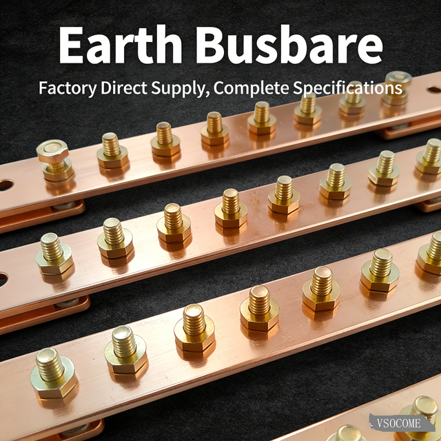 Heavy-Duty Copper Bolt Type Disconnecting Link-Reliable Earthing System Earth Busbar ISO9001 Certified Model EB VSOCOME Brand