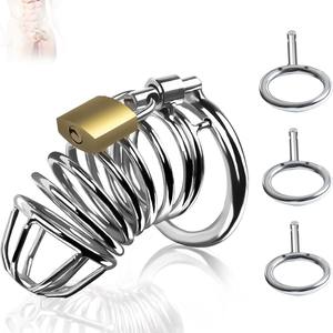 SEXBAY Metal Bekaret Kafesi 3 Boy Penis Kafesi Erkek Bekaret Kilidi Penis Halkası Yetişkin Seks Oyuncağı - Product Image 3