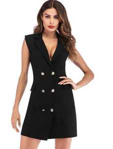 2019 primavera ed estate, novità da donna, <span class=keywords><strong>abito</strong></span> senza maniche, doppio petto, da donna - Product Image 3
