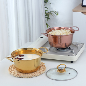 Juego <span class=keywords><strong>de</strong></span> ollas <span class=keywords><strong>de</strong></span> acero inoxidable al por mayor con tapas <span class=keywords><strong>de</strong></span> vidrio, apto para cocinas <span class=keywords><strong>de</strong></span> gas e inducción, olla para sopa para cocinar en casa - Product Image 3