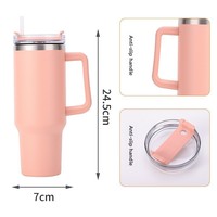 Tasse de voiture en acier inoxydable à poignée de génération de 40oz Tasse à glace isolée à paille 304 Tasse de voyage haute apparence Bouteille sous vide montée sur voiture