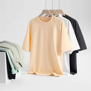 Wholesale 260g Heavy <b>Weight</b> Custom 3d Logo Men Puff Print Tee T Shirt 100% Cotton <b>Blank</b> Oversized Tshirt - Product Image 2