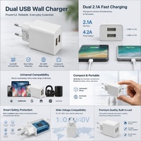 Pengisi Daya 5V2A 10W Aksesoris Elektronik Gadget Pengisi Daya Ponsel Produk Pintar Perjalanan Adaptor Daya Pengisi Daya USB Ganda