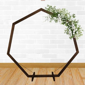 Arches de mariage de 7 pieds pour cérémonie, support d'<span class=keywords><strong>arche</strong></span> heptagonale en <span class=keywords><strong>bois</strong></span> pour ballons, support de toile de fond pour fêtes de jardin - Product Image 4