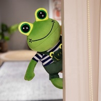 Peluche grenouille verte en gros OEM ODM, jouet en peluche grenouille habillée pour la décoration intérieure, cadeaux pour enfants et confort émotionnel