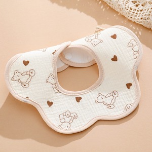 360 °   Bavoirs rotatifs pour bébé, bavoirs en mousseline de coton doux en forme de fleur, bavoirs imperméables pour l'alimentation et la dentition des nouveau-nés - Product Image 6