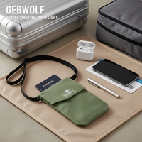 Gebwolf Tas Selempang Pria Dompet Leher Travel, Kantong Organizer Tempat Paspor, Dompet Perjalanan Paspor Ringan