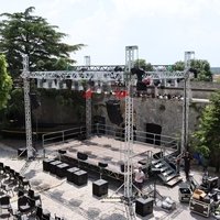 Estructura de Aluminio Portátil para DJ, Iluminación de Escenario, Patrón Cuadrado, Abrazadera de Techo para Iluminación, Estructura de Exhibición para Conciertos y Exposiciones