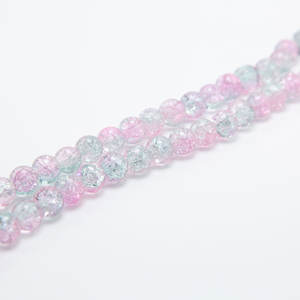 Cuentas de cristal redondas cruzadas, color rosa y azul, 10mm, para fabricación de joyas DIY - Product Image 4