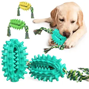 Factory Supplier Bite Resistant Cotton Rope Cactus Shaped Dog Toy Tooth Cleaning Interactive Molar Toothbrush Dog Chew Toy