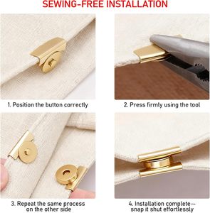 KIBBEH Sets Strong Magnetic Snaps Buttons Heavy Duty Sew On Or No Sew Closure For Bag Making Leather Projects <b>Purses</b> Totes And C - Product Image 3