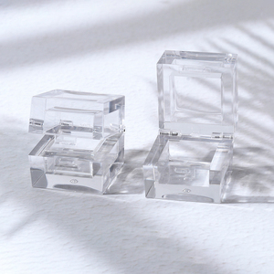 Boîtier compact en plastique ABS en forme de cube de glace <span class=keywords><strong>vide</strong></span>, écologique, léger et portable pour poudre pressée - Product Image 1