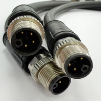 Conector M12 de Cobre Personalizado de 4 y 8 Pines, Ensamblaje de Cable M12 Macho y Hembra, Arnés de Cables Industriales Impermeables IP68