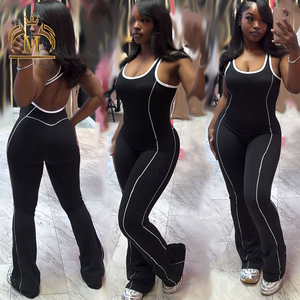 Abbigliamento da donna alla moda giacca Crop e tute senza schienale Set 2 pezzi pantaloni da allenamento Casual due pezzi Set di abiti da donna - Product Image 2