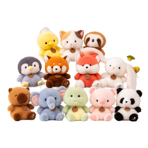 Venta al por Mayor de Peluches Súper Suaves de 17 cm de la <span class=keywords><strong>Serie</strong></span> Animales del Zoológico, Elefante, Panda, Zorro, Juguetes de Peluche Kawaii, Lindos Regalos de Cumpleaños para Niños - Product Image 1