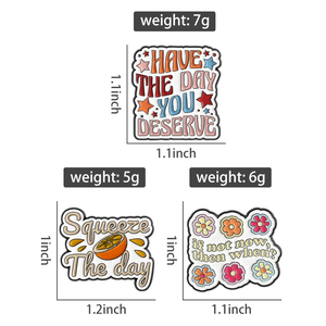 Spille Smaltate con Citazione Ispirazionale 'Have the Day You Deserve', Distintivi 'Squeeze the Day', Badge per Zaino, Gioielli Regalo - Product Image 6
