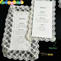 Invitation de mariage romantique en lin avec bordure dentelée, invitations de mariage luxueuses faites à la main, cartes de fiançailles personnalisées