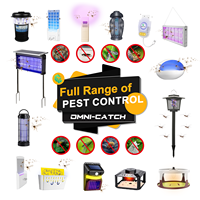OMNI CATCH Smart Solar 4500V, destructeur d'insectes extérieur à détection de lumière |   Piège à moustiques et à mouches pour patios, hôtels, camping, parcs