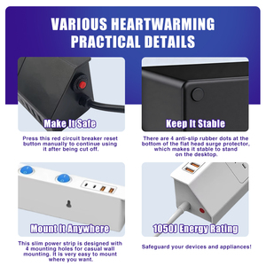 2400W Công Suất Cao Đầu Ra BS Cắm 5 AC Cửa Hàng + 2 USB + 2 Loại C Công Nghiệp Sử Dụng Điện Dải Mở Rộng Dây Với 2 Cổng - Product Image 5