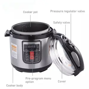 1000w 6L 8L Stainless Steel Multifunction Electric Pressure Cookers With 14 Presets