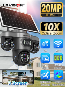 LS görüş HD 6MP 10X Zoom güvenlik ağ kamerası 360 ° panoramik otomatik algılama üç lensli üç ekran Wifi 4G güneş kamera - Product Image 6