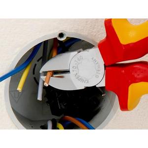 Knipex side cutting <b>pliers</b> with insulated handles and retaining ring, 160mm - Product Image 1
