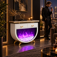 Cheminée électrique autoportante en gros, meuble de cheminée moderne à flamme LED, fournisseur pour projets de salon OEM/ODM
