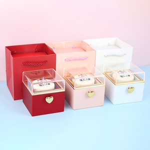 Rotating Reversible Square <strong>Ring</strong> Cake Box <strong>Pop</strong> up Gift Box with Candles Romantic Valentine's Day Fashionable - Product Image 6