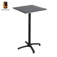 Table à manger en bois de teck Patio ensemble de jardin ensemble de Table de Restaurant café en bois pliable Table haute dessus en bois