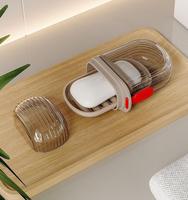 Jabonera Portátil de Viaje, a Prueba de Fugas, de Plástico Ecológico, Duradera, Transparente, Moderna, Organizador Impermeable
