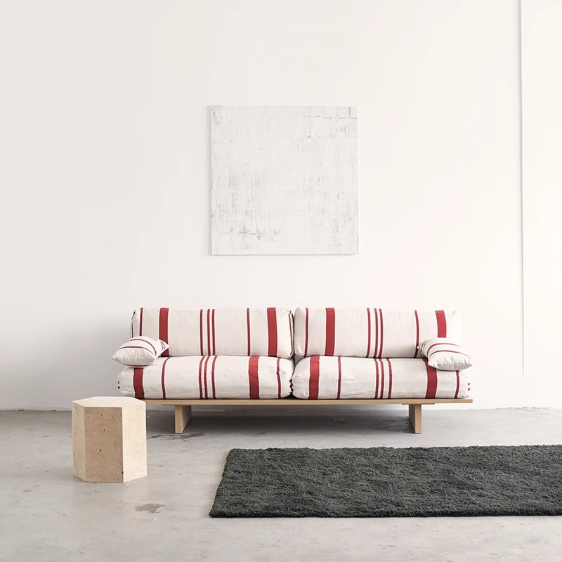 [Bordeaux Foncé Rayé] Banc Double 180*82*73cm