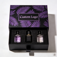 Boîte carrée vide de luxe, design personnalisé de haute qualité, impression végétale violette, pour parfum, bougie, artisanat, en papier rigide écologique