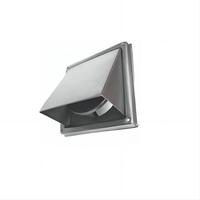 Grille d'aération murale carrée en acier inoxydable avec capot incliné, grille d'aération extérieure avec cadre de montage
