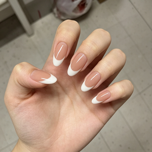 <span class=keywords><strong>Uñas</strong></span> Postizas Francesas YZ 86, <span class=keywords><strong>Uñas</strong></span> Acrílicas de Color <span class=keywords><strong>Nude</strong></span> Medio Almendrado, Puntas de <span class=keywords><strong>Uñas</strong></span> Acrílicas Blancas Clásicas con Acabado Brillante - Product Image 1