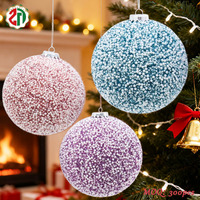 Boule de Noël de haute qualité en texture nacrée rose, bleue et violette - Boule de macaron pour arbre de Noël, décoration suspendue pour fête de Noël