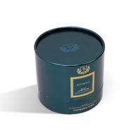Boîte cylindrique rigide en carton gris recyclé imprimé sur mesure pour l'emballage du thé et des bougies, utilisation pour les cadeaux et l'artisanat