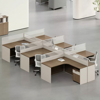 Ensemble de bureaux modulaires en L écologiques de qualité E0 avec chaises, postes de travail informatiques à cloisons pour 1/2/4/6 personnes