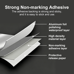 Ruban adhésif en aluminium argenté HEYA <span class=keywords><strong>pour</strong></span> la protection des systèmes HVAC, colle thermofusible, résistant à la chaleur, conducteur, <span class=keywords><strong>pour</strong></span> la réparation des conduites - Product Image 5